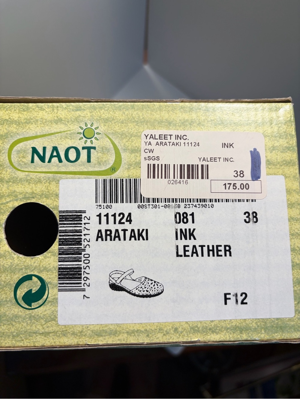 Naot Navy Perforated Leather Slingback Flats - Picture 7 of 9
